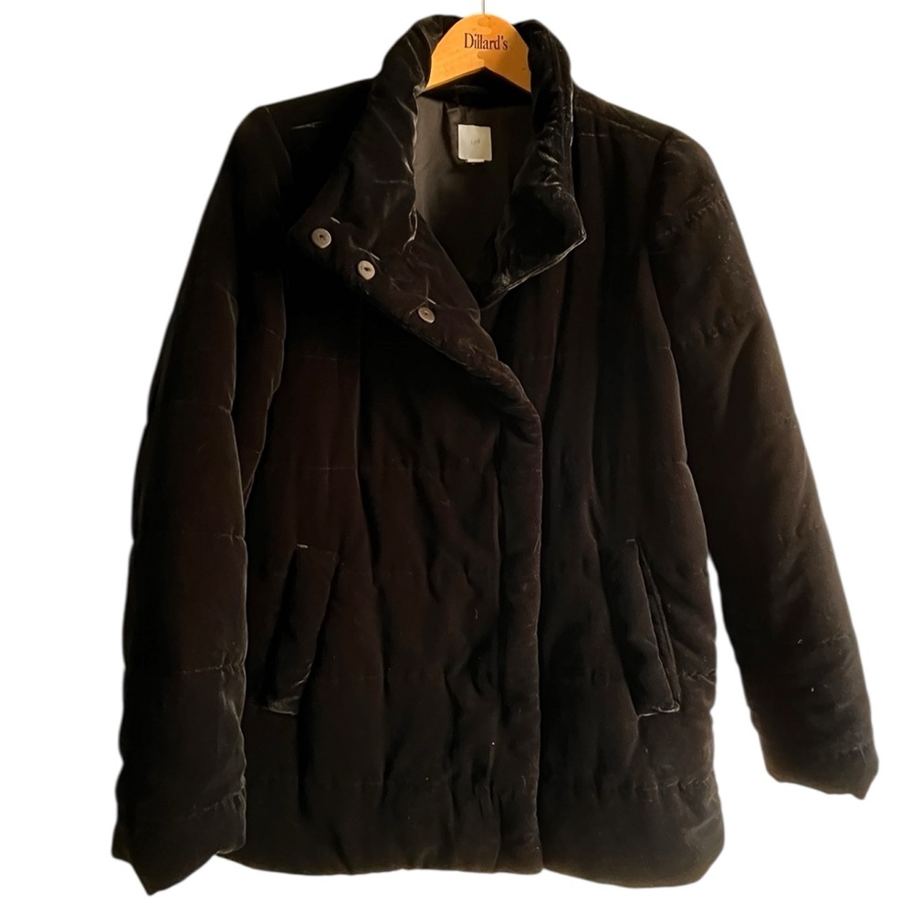 Beautiful J. Jill Black Velvet Car Coat